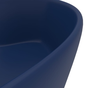 Chiuvetă de lux cu preaplin, albastru mat, 36 x 13 cm, ceramică - Img 5