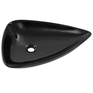 Chiuvetă din ceramică, negru, 645 x 455 x 115 mm, triunghi - Img 3