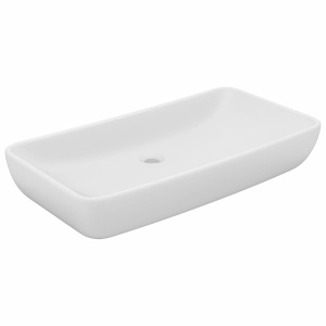 Chiuvetă dreptunghiulară de lux, alb mat, 71 x 38 cm, ceramică - Img 2