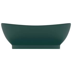 Chiuvetă lux preaplin verde inchis mat 58,5x39 cm ceramică oval - Img 3