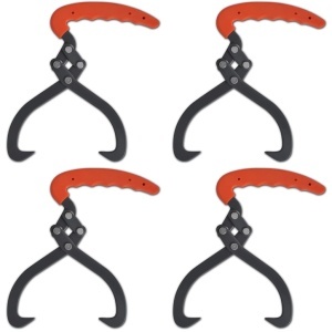 Clește pentru bușteni cu mâner din PVC, 4 buc