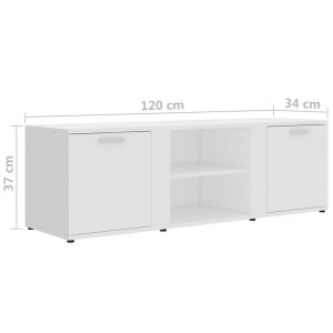 Comodă TV, alb, 120 x 34 x 37 cm, PAL - Img 9