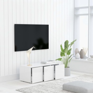 Comodă TV, alb, 80 x 34 x 30 cm, PAL - Img 4