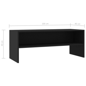 Comodă TV, negru, 100 x 40 x 40 cm, PAL - Img 5