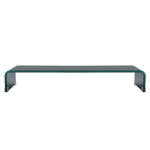 Comodă TV/Suport monitor sticlă, 90 x 30 x 13 cm, negru - Img 2