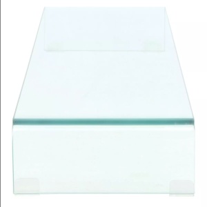 Comodă TV/Suport monitor, sticlă transparentă, 100 x 30 x 13 cm - Img 3