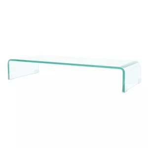 Comodă TV/Suport monitor, sticlă transparentă, 80 x 30 x 13 cm