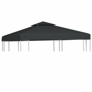 Copertină de rezervă acoperiș foișor gri inchis 3x3 m 310 g/m²