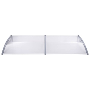 Copertină de ușă, gri și transparent, 240 x 80 cm, PC - Img 2