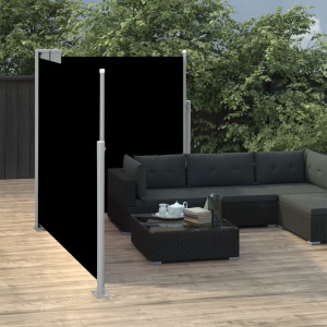 Copertină laterală dublă retractabilă, negru, 170 x 600 cm - Img 3