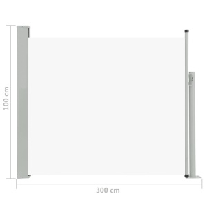 Copertină laterală retractabilă de terasă, crem, 100 x 300 cm - Img 7