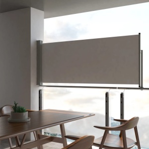 Copertină laterală retractabilă de terasă, gri, 100 x 300 cm