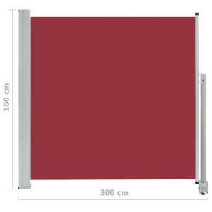 Copertină laterală retractabilă de terasă, roșu, 160 x 300 cm - Img 7
