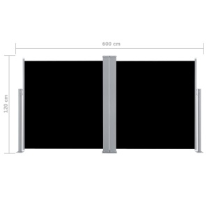 Copertină laterală retractabilă, negru, 120 x 600 cm - Img 11