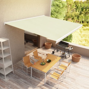 Copertină manuală tip casetă, crem, 300 x 250 cm