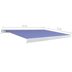 Copertină motorizată tip casetă, albastru și alb, 400 x 300 cm - Img 6