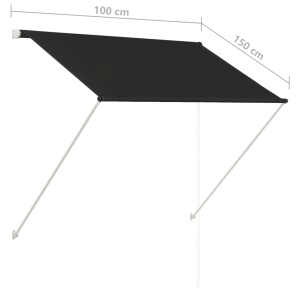 Copertină retractabilă, antracit, 100 x 150 cm - Img 7