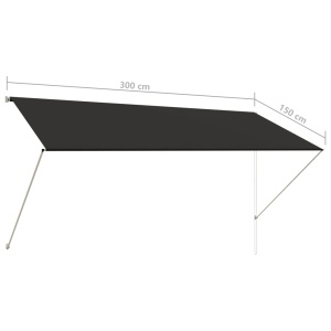 Copertină retractabilă, antracit, 300 x 150 cm - Img 7