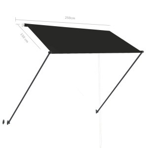 Copertină retractabilă cu LED, antracit, 250 x 150 cm - Img 9