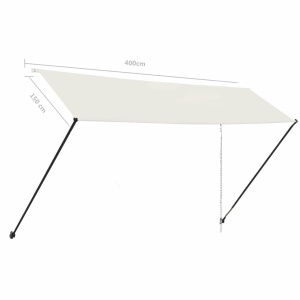 Copertină retractabilă cu LED, crem, 400 x 150 cm - Img 9