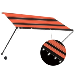 Copertină retractabilă cu LED, portocaliu și maro, 250 x 150 cm - Img 2
