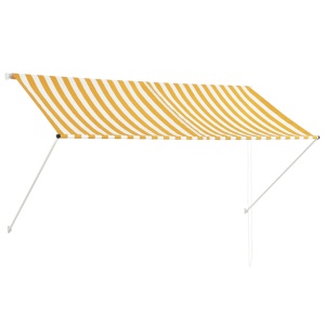 Copertină retractabilă, galben și alb, 250 x 150 cm - Img 2