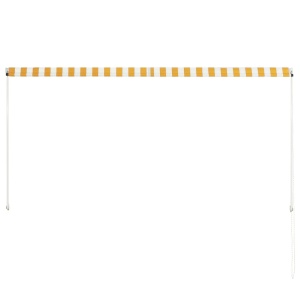Copertină retractabilă, galben și alb, 250 x 150 cm - Img 5