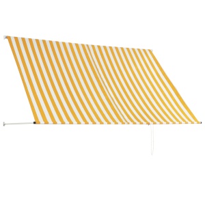 Copertină retractabilă, galben și alb, 250 x 150 cm - Img 8