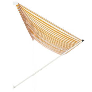 Copertină retractabilă, galben și alb, 400 x 150 cm - Img 3