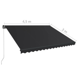 Copertină retractabilă manual, antracit, 450 x 300 cm - Img 6