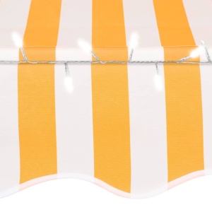Copertină retractabilă manual cu LED, alb &amp; portocaliu, 400 cm - Img 8