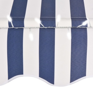 Copertină retractabilă manual cu LED, albastru &amp; alb, 100 cm - Img 8