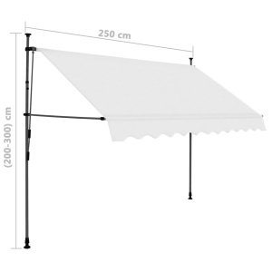 Copertină retractabilă manual cu LED, crem, 250 cm - Img 7