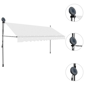 Copertină retractabilă manual cu LED, crem, 350 cm - Img 3