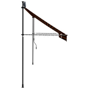 Copertină retractabilă manual cu LED, portocaliu & maro, 350 cm - Img 7
