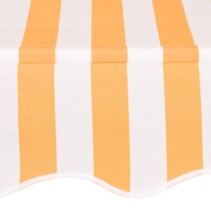 Copertină retractabilă manual, dungi galben și alb, 200 cm - Img 4