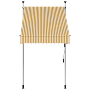 Copertină retractabilă manual, dungi portocaliu și alb, 100 cm - Img 2