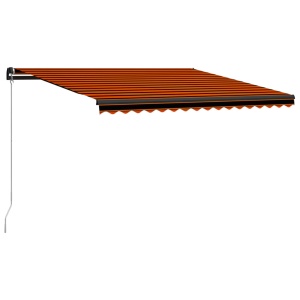 Copertină retractabilă manual LED portocaliu/maro, 450 x 300 cm - Img 3