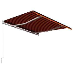 Copertină retractabilă manual, portocaliu și maro, 300x250 cm - Img 4