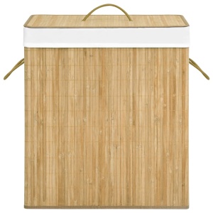 Coș de rufe din bambus, 100 L - Img 4