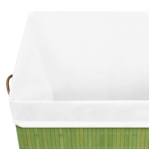 Coș de rufe din bambus, verde, 83 L - Img 5