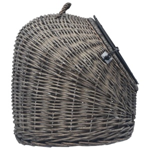 Coș de transport pisici, gri, 45 x 35 x 35 cm, răchită naturală - Img 8