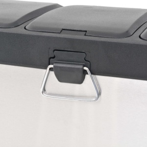 Coș gunoi cu pedale pentru reciclare, oțel inoxidabil, 3 x 8 L - Img 4
