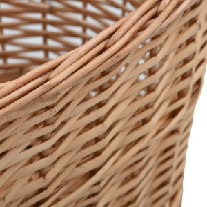 Coș lemne foc mânere de transport natural 58x42x29 cm salcie - Img 6