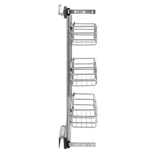 Coș sârmă bucătărie retractabil 3 niveluri argintiu 47x15x56 cm - Img 5