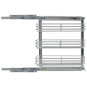 Coș sârmă bucătărie retractabil 3 niveluri argintiu 47x25x56 cm - Img 8