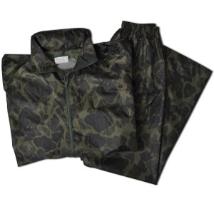Costum ploaie bărbați 2 piese cu glugă Camuflaj M - Img 6