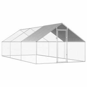 Coteț de exterior pentru păsări, 2,75x6x1,92 m, oțel galvanizat