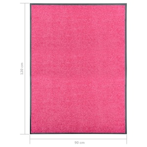 Covoraș de ușă lavabil roz 90x120 cm - Img 5