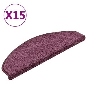 Covorașe pentru trepte scară, 15 buc. violet inchis, 65x21x4 cm - Img 2